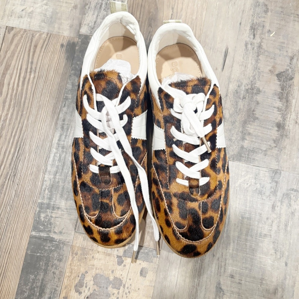 Boden Erin Retro Leopard Print Calf Hair Low Top Sneakers|  Size 42 - Picture 5 of 8